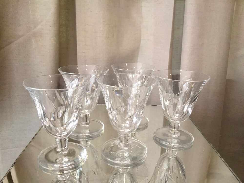 Suite of 5 glasses of red wine model jersey crystal of st louis