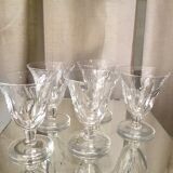 Suite of 5 glasses of red wine model jersey crystal of st louis