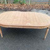 Renovated Louis Philippe round extendable dining table from the 19th century, 210cm.