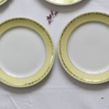 Set of 6 flat plates Luneville, Libourne model, vintage French