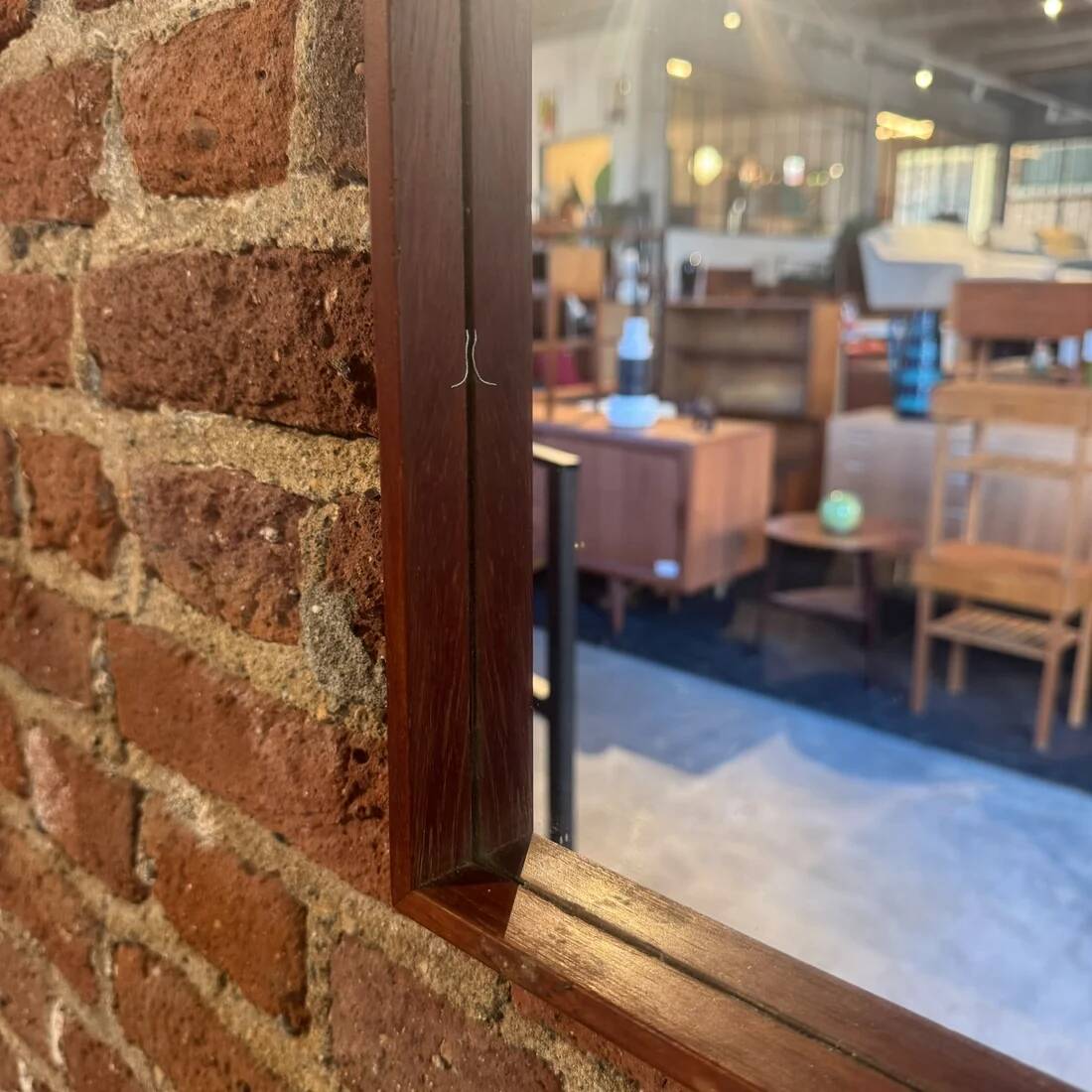 Rectangular teak mirror, 1960s