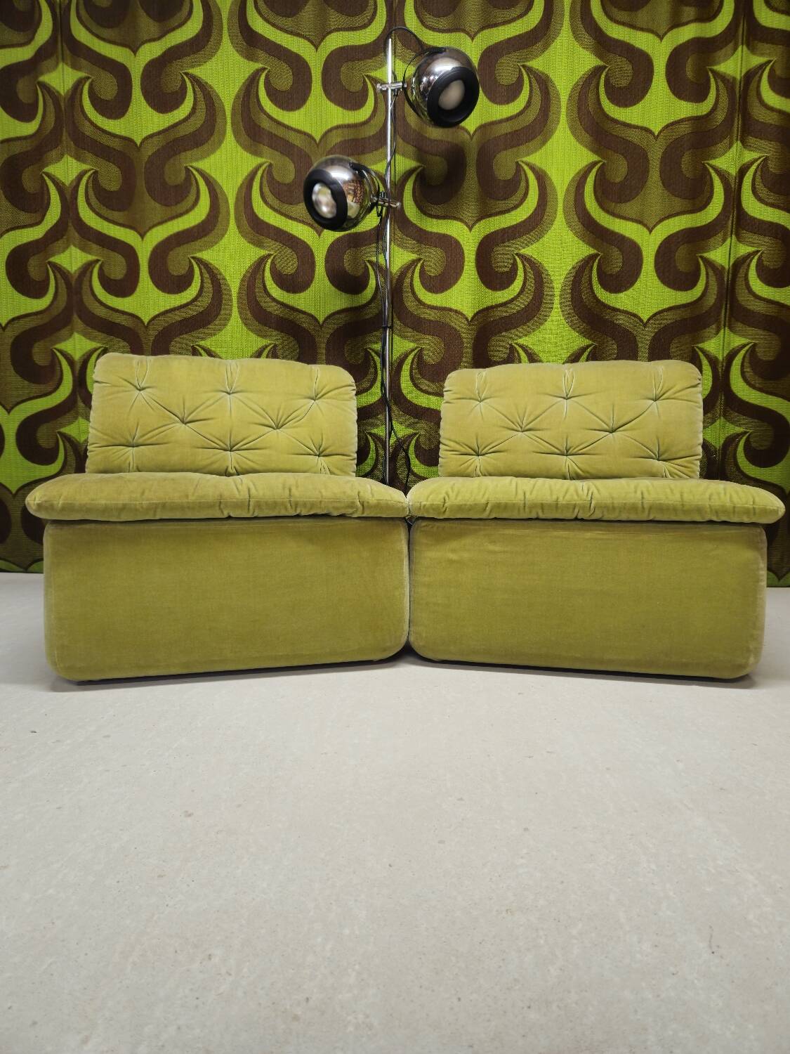 "1970s design armchair pair"