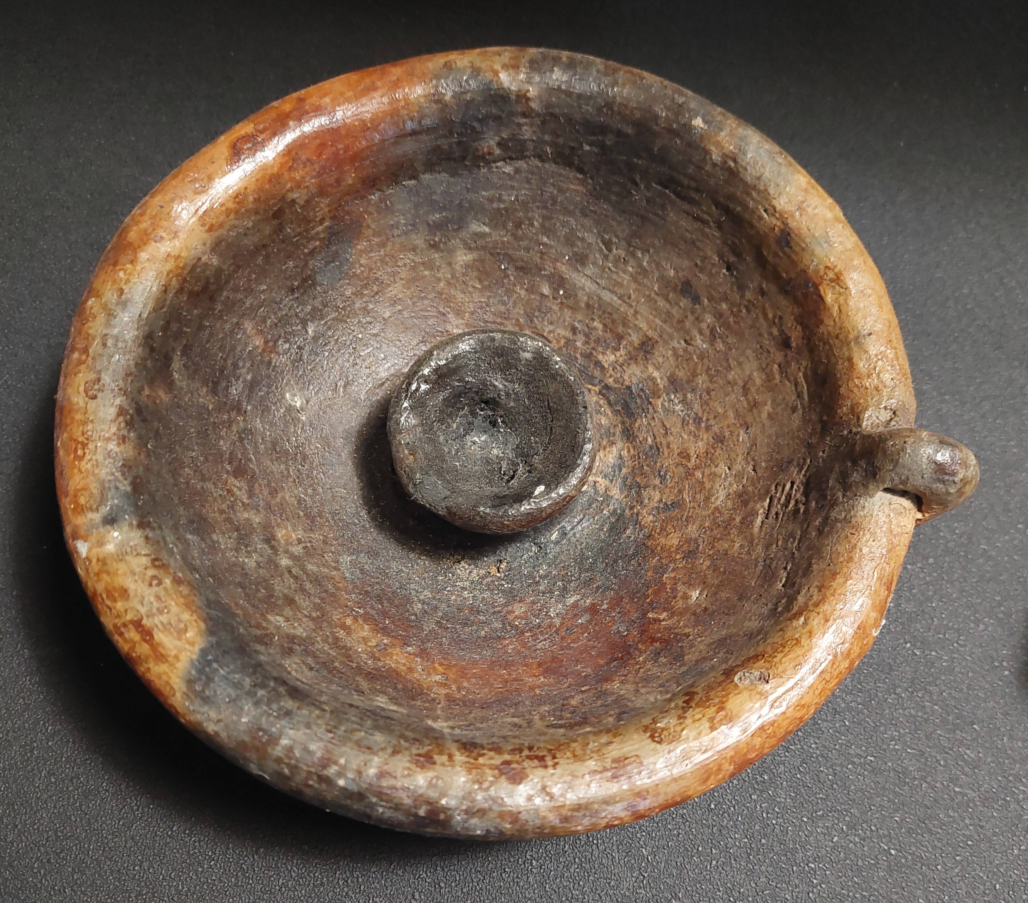 Handheld terracotta candlestick Africa mid-20th century