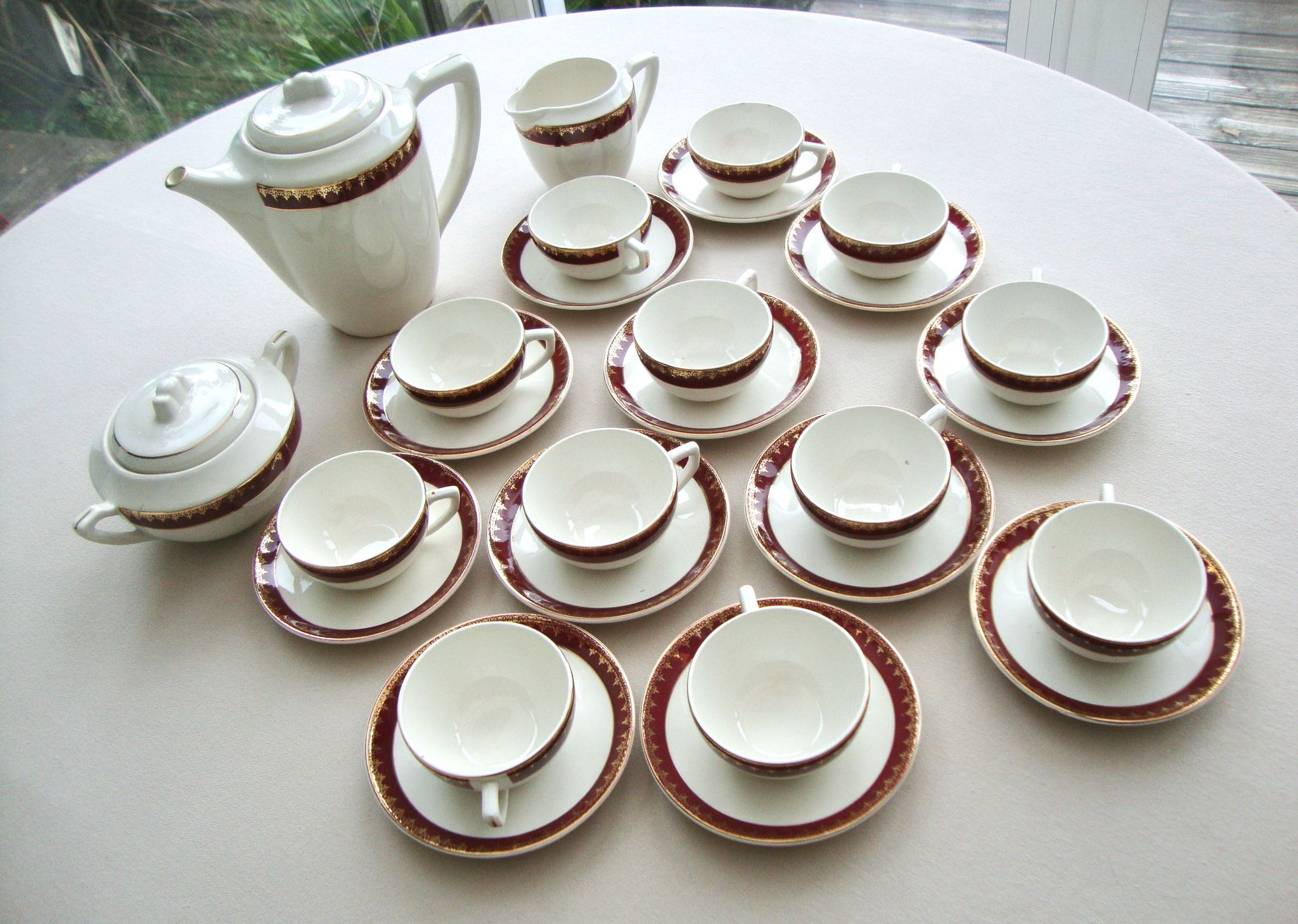 Coffee service earthenware Digoin Sarreguemines