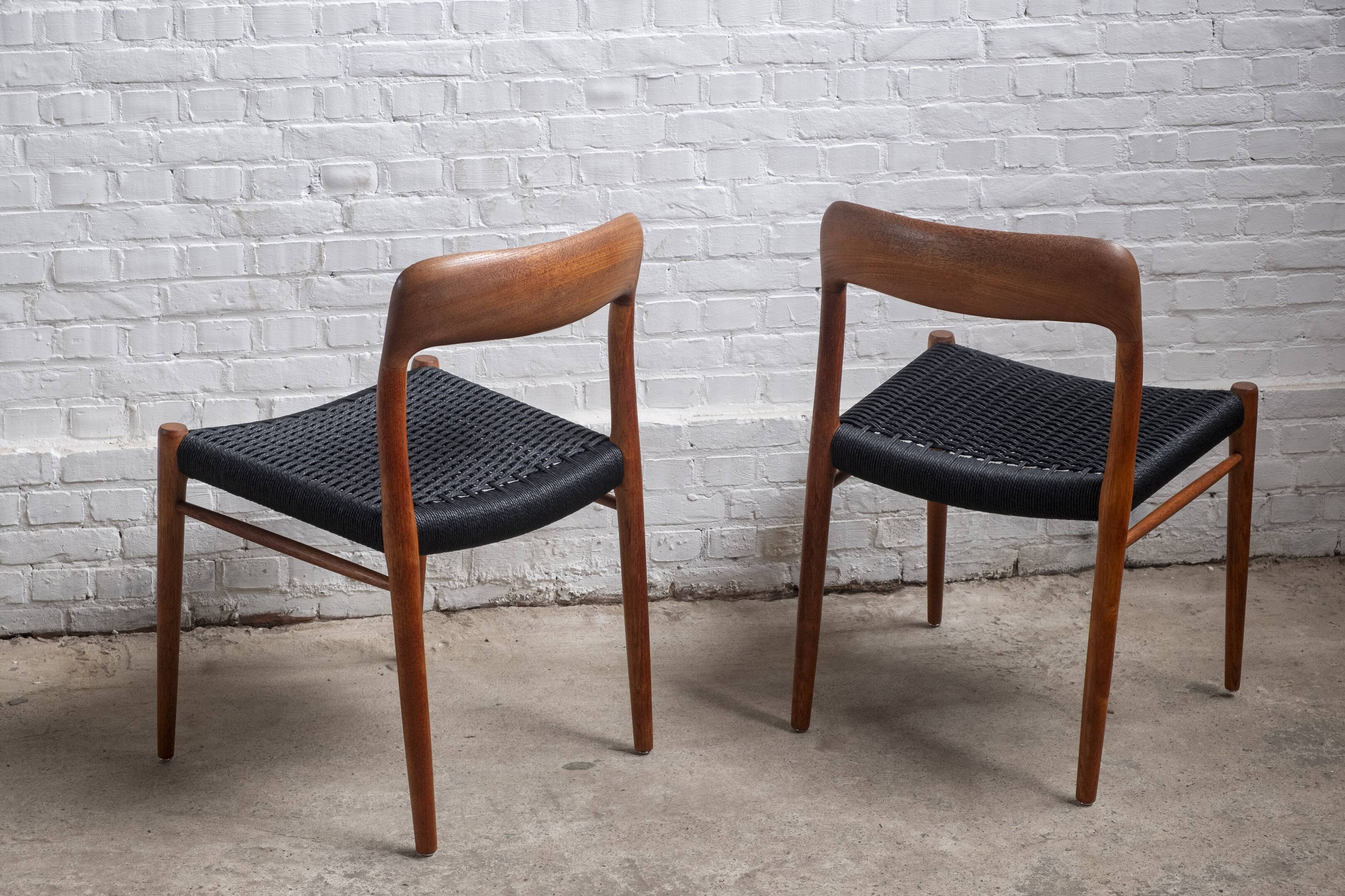 4x Niels Otto Møller Model 75 Teak Chair, 1960s Denmark