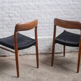 4x Niels Otto Møller Model 75 Teak Chair, 1960s Denmark