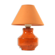 Orange ceramic table lamp with geometric imprints, 1970s.