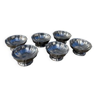 6 stainless steel cups 1970