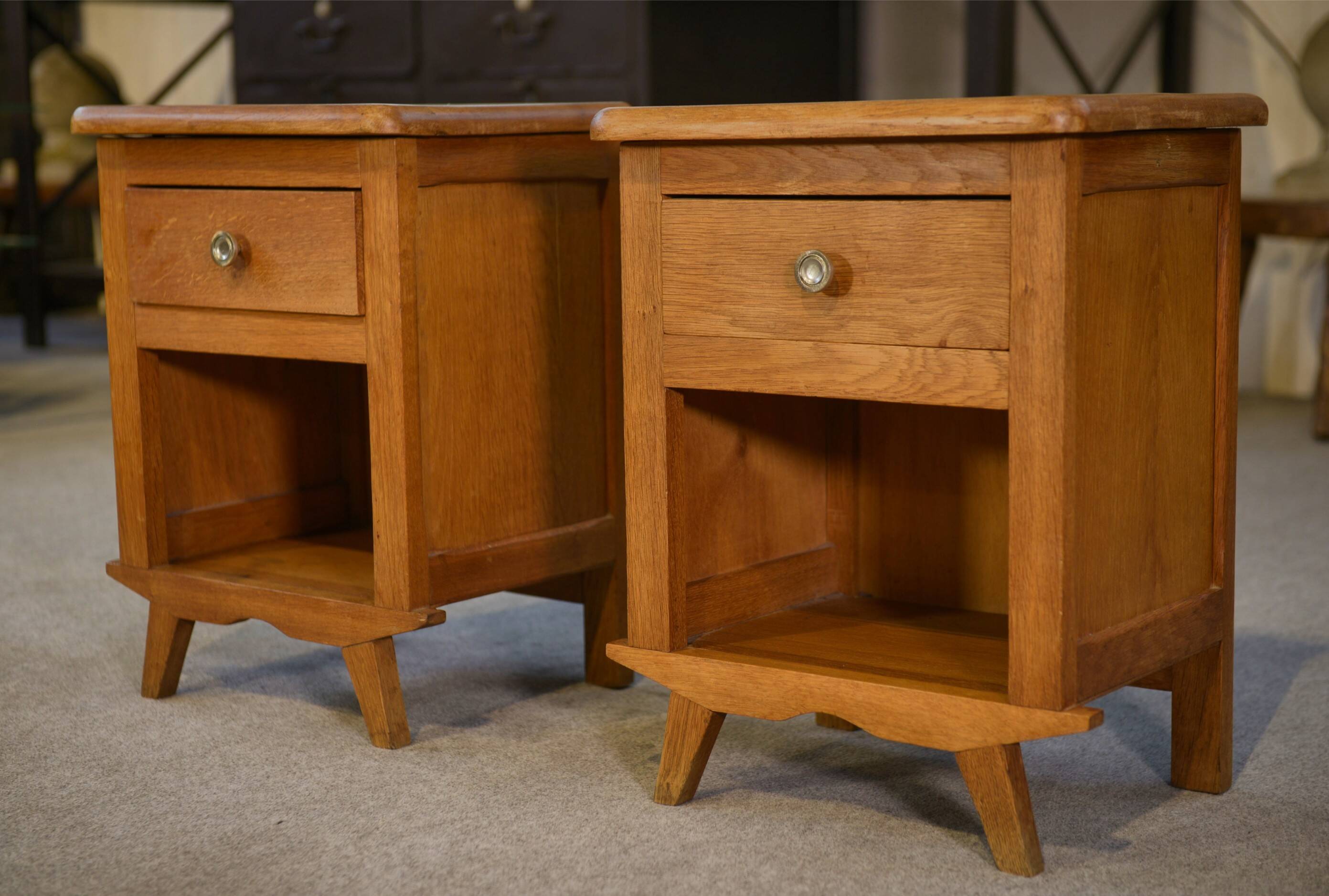 Pair of oak bedside tables from the 1960s