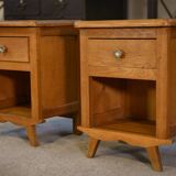 Pair of oak bedside tables from the 1960s