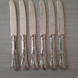 Set of 6 silver metal knives