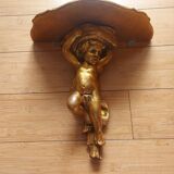 Shelf , Wall console gilded cherub