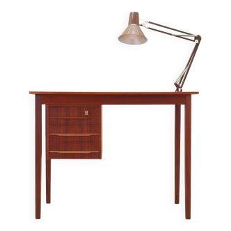 Teak desk with lamp, Danish design, 1970s, production: Denmark
