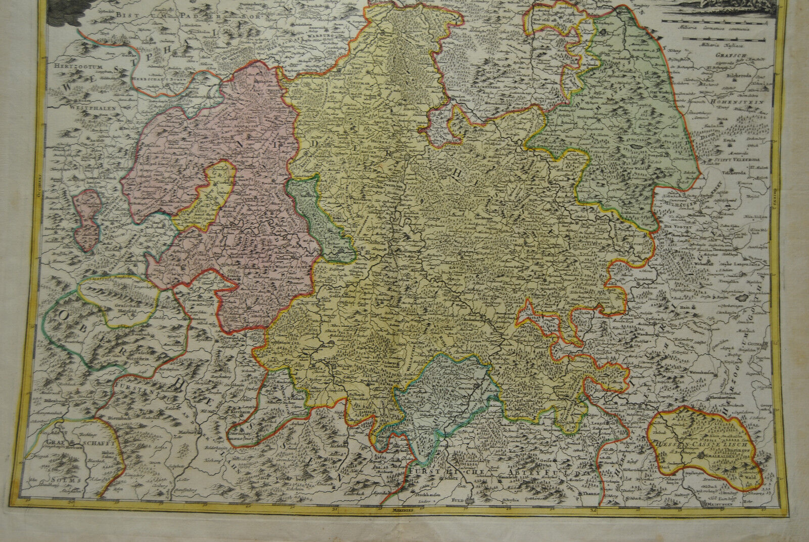 German Geographical Map Germany 18th century by Hesse J B Homann
