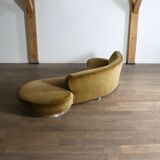 Vladimir Kagan serpentine sofa in velvet for Directional USA 1999