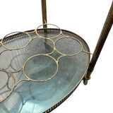 Metal and glass serving trolley