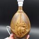 Pied de lampe en bois des années 1940-1950 - Décor Art Déco de roses - Système électrique neuf