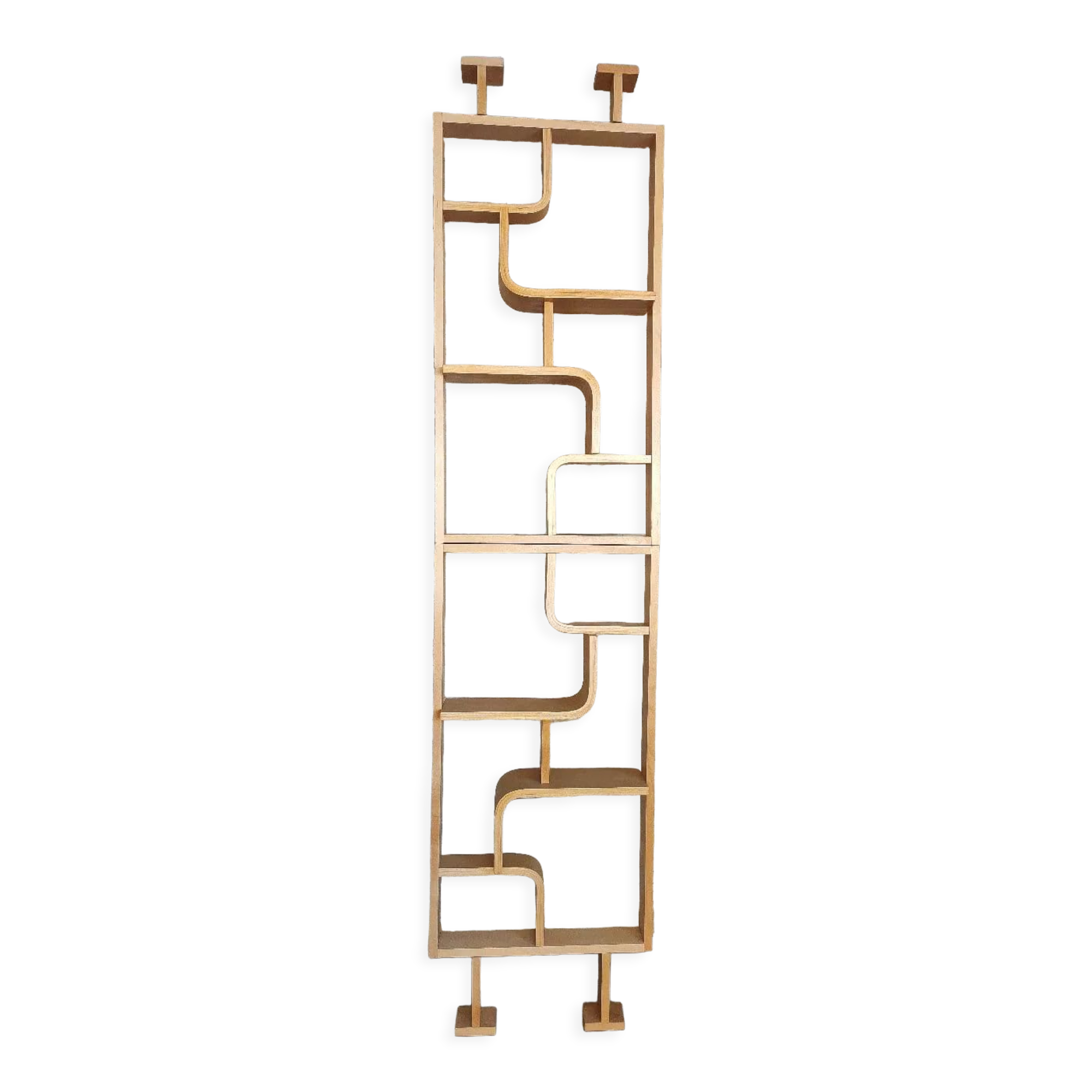 Bent plywood wall, bookcase, flowerbed, Volak by Holesov, 1960s Czechoslovakia