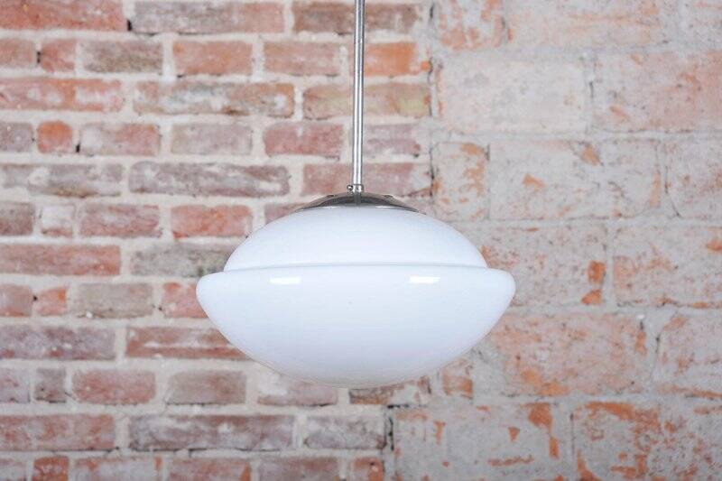 Art Deco Pendant Light in Chrome by Napako, Czech, 1930s