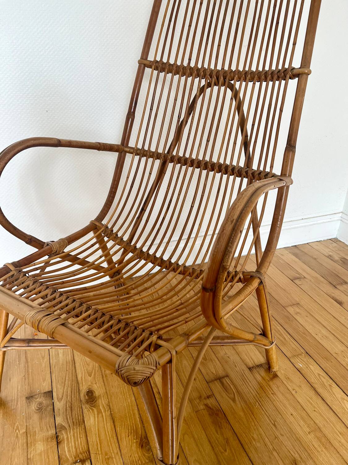 Vintage rattan armchair
