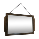 Vintage mirror 1930 golden wood - 51 x 32 cm