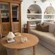 Round folding coffee table in solid wood