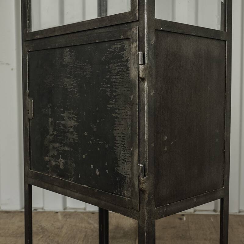 Vintage industrial dentist cabinet - metal glass cabinet