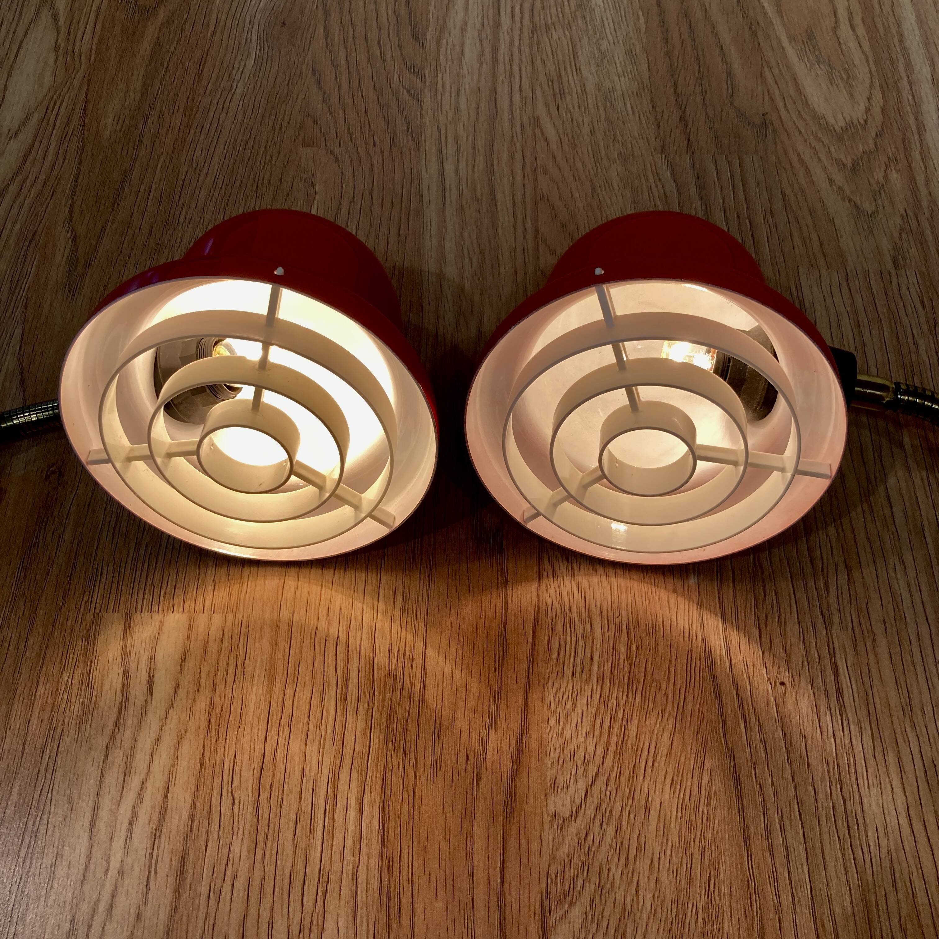 Pair of modular wall lights Scandinavian design 1950.