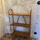 Vintage rattan shelf, library by Louis Sognot