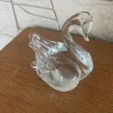 Crystal swan, mouth blown