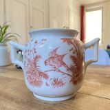 White porcelain bird pot