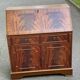 English solid wood donkey back writing desk, 20th century