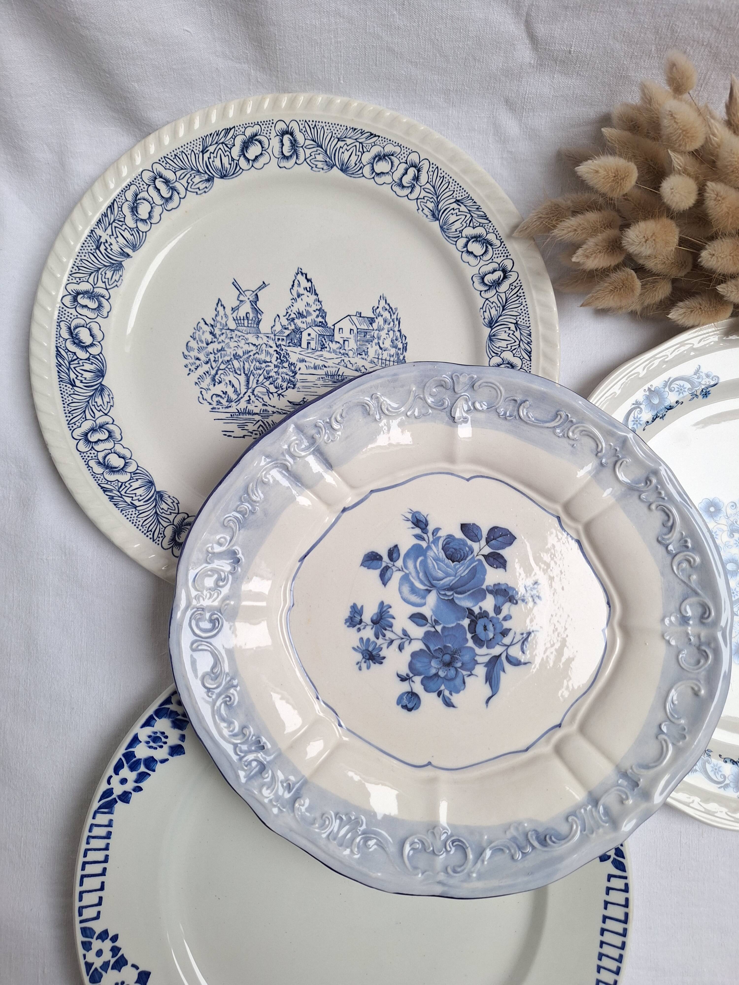 Vintage blue dinner plates