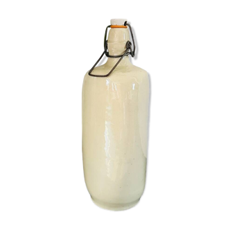 Beige vintage stoneware carafe