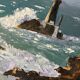 Oil painting on canvas Lighthouse Raz de Sein