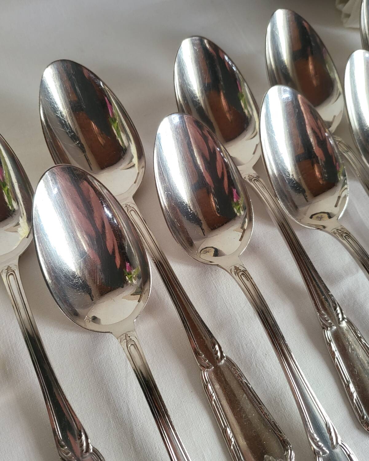 12 Large Silver-Plated Metal Spoons Boulenger Table Cutlery