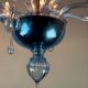 Blue murano glass venetian chandelier, 8 light arms