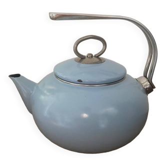 Vintage blue enameled kettle
