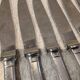 12 silver-plated dessert knives by Christofle Cluny with stripes