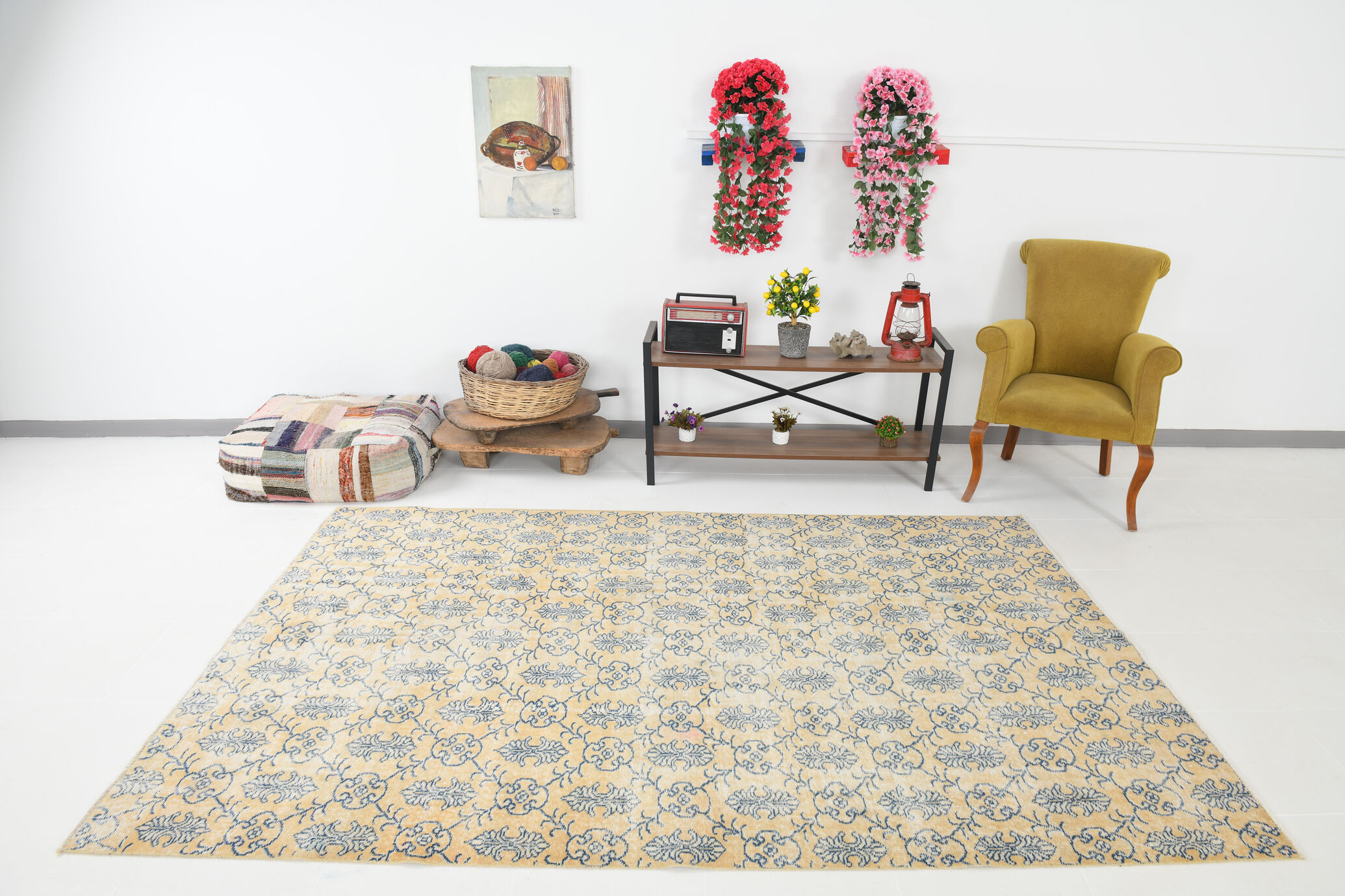 Plants & floral vintage area rug 269x178cm