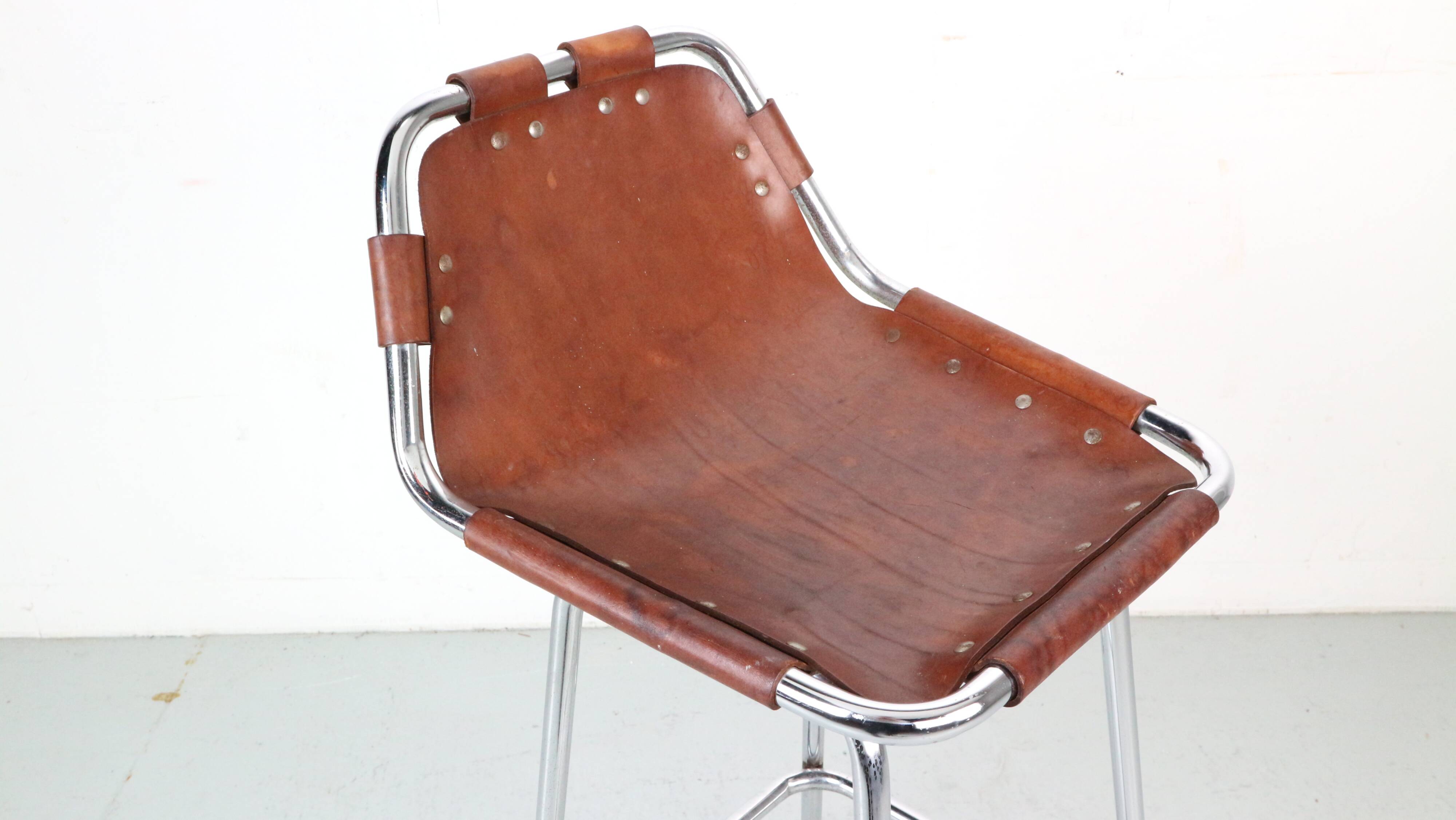 Dalvera "Les Arc" Original Leather Barstool, 1960