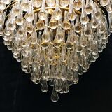 Paolo Venini drops handblown glass with gilt gold structure 1970