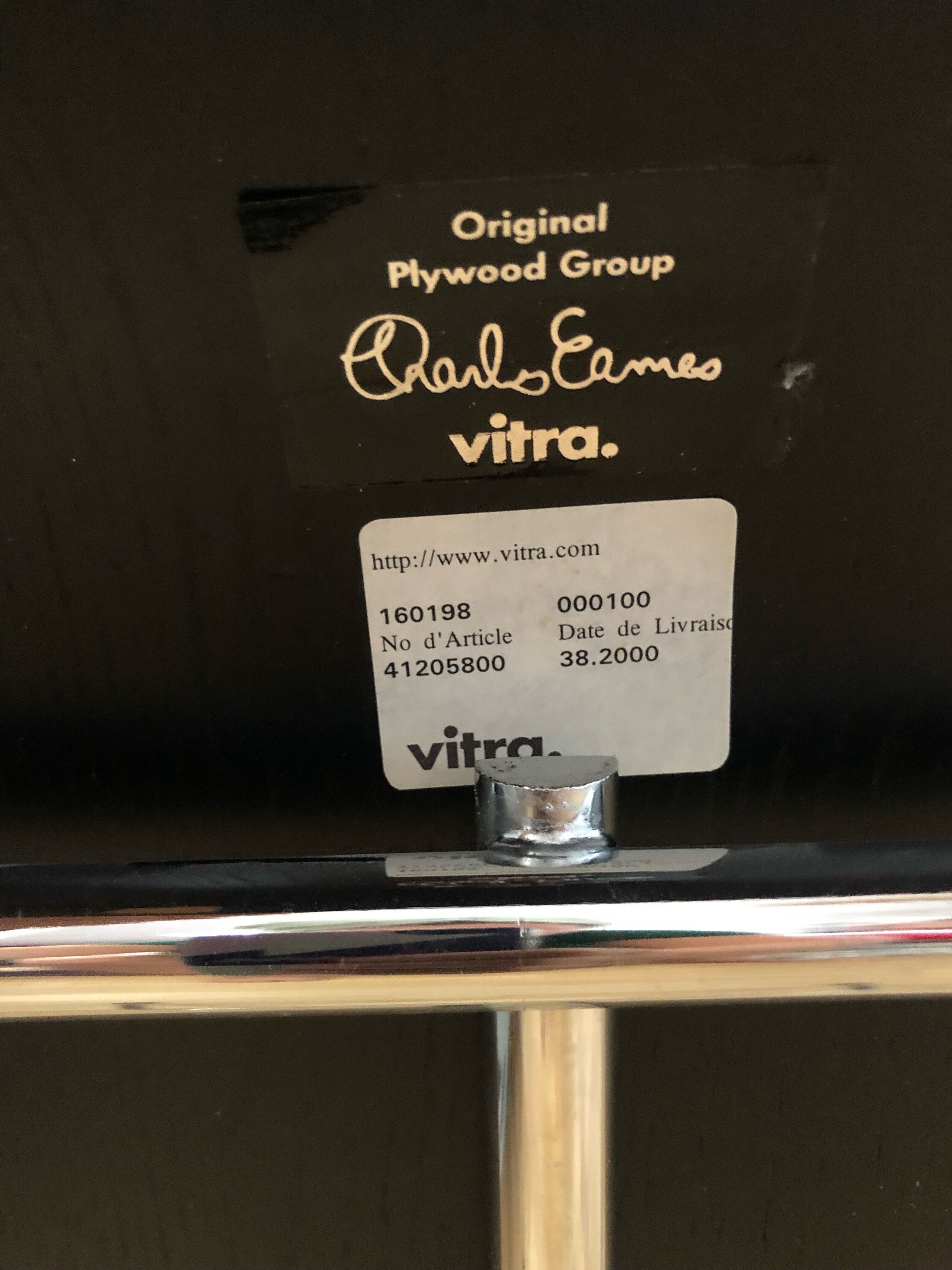 Pair of Eames LCM Plywood armchairs at Vitra signed