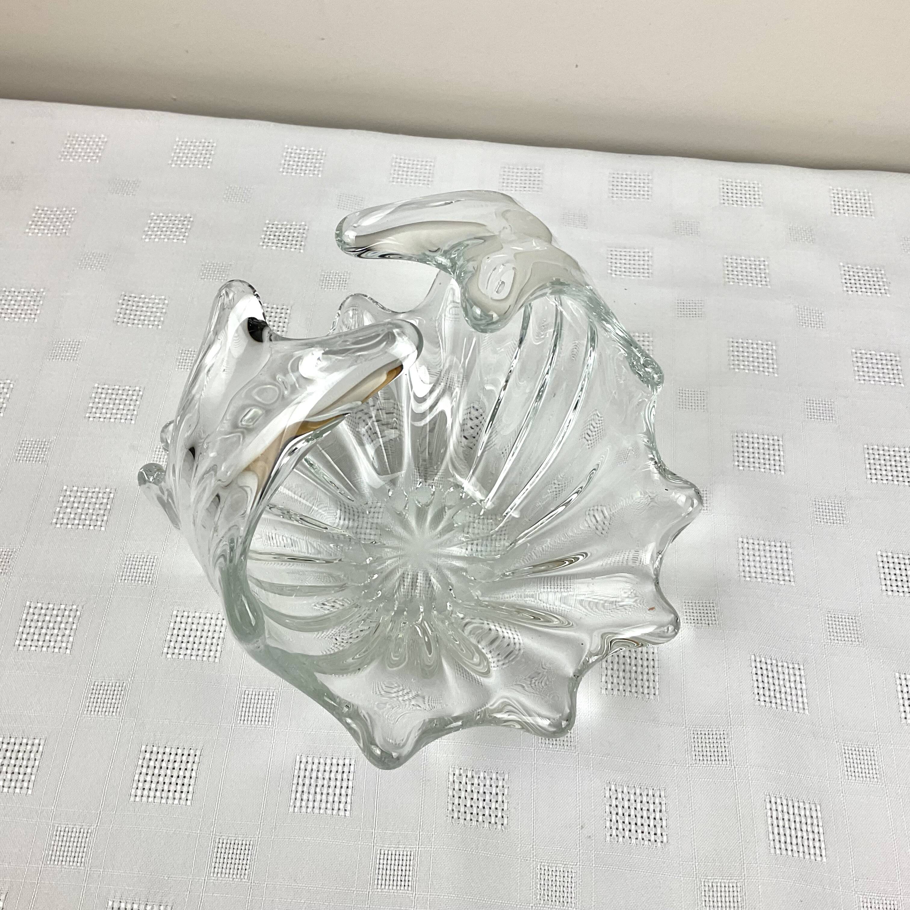 Vintage glass basket emptier