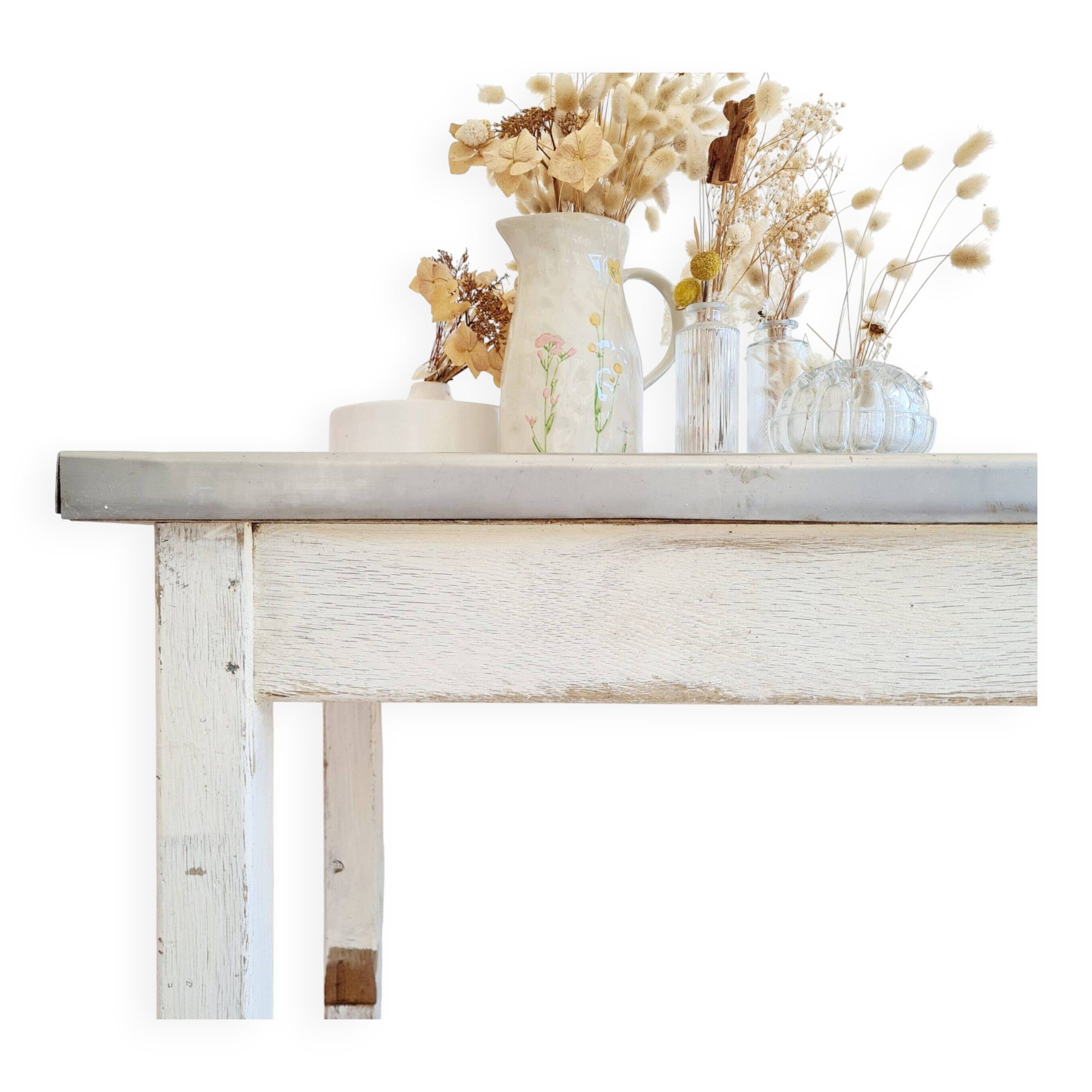 Wood and zinc work table