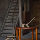 Mid-century Danish round dining table in solid pine, 1970s.