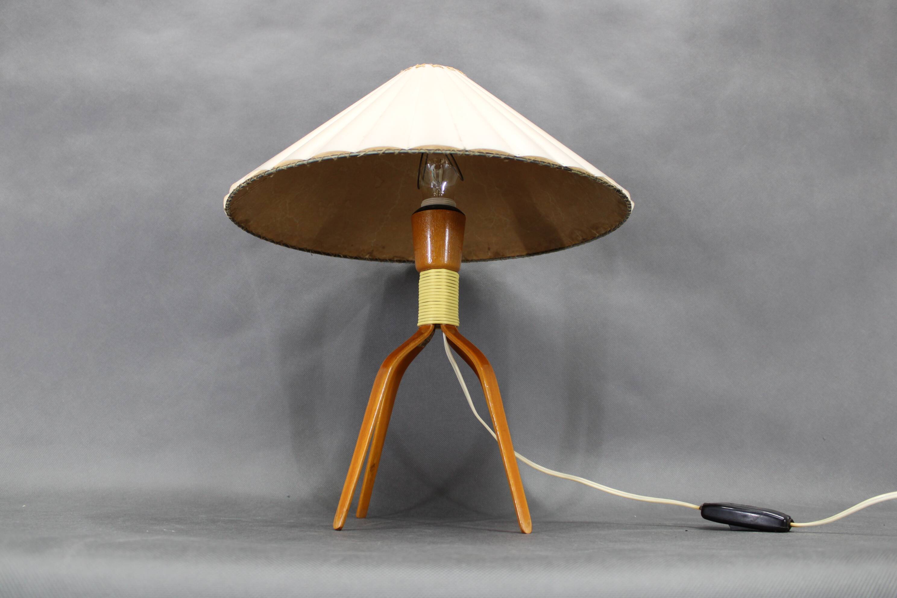 1960s Wooden Table Lamp, Czechoslovakia