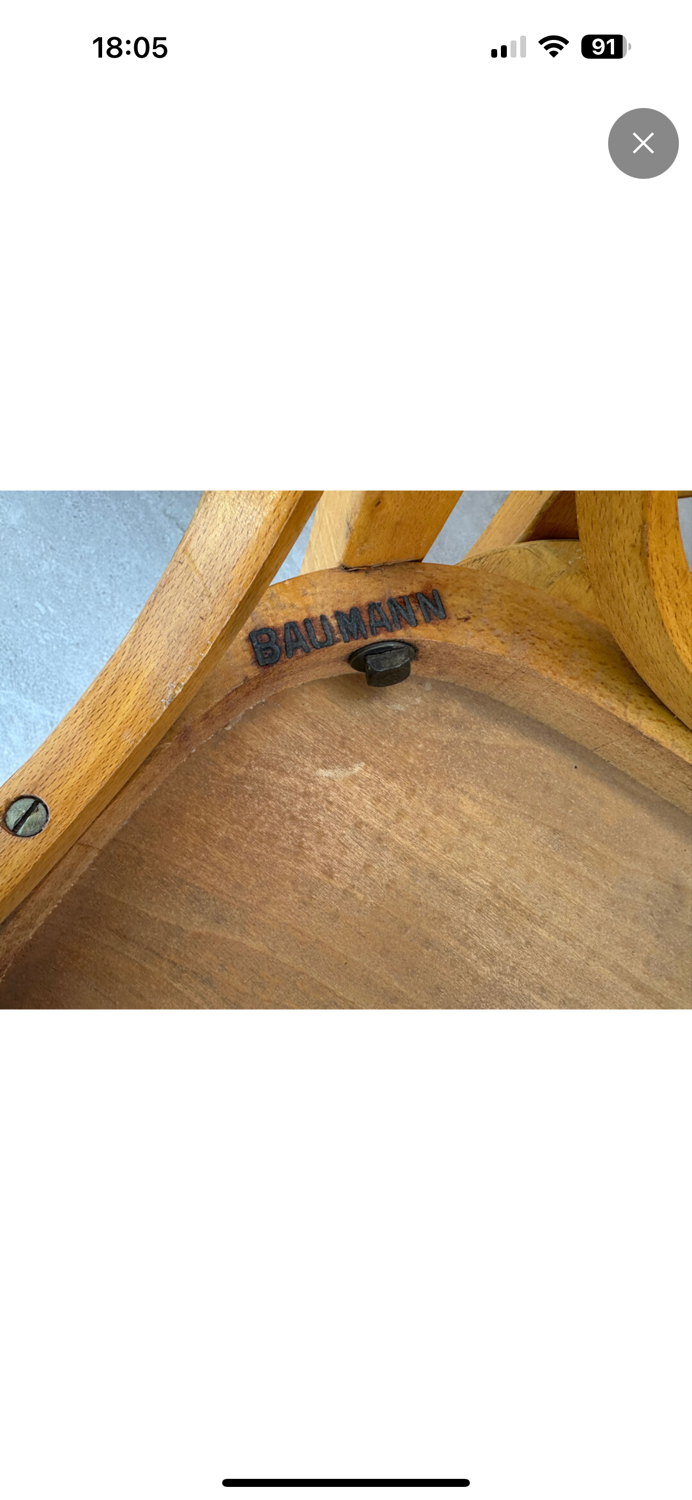 Set of 12 Bistro chairs N 19 Baumann 1960