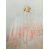 Paire de lustres en verre teinté rose de style Tronchi Venini de style Murano