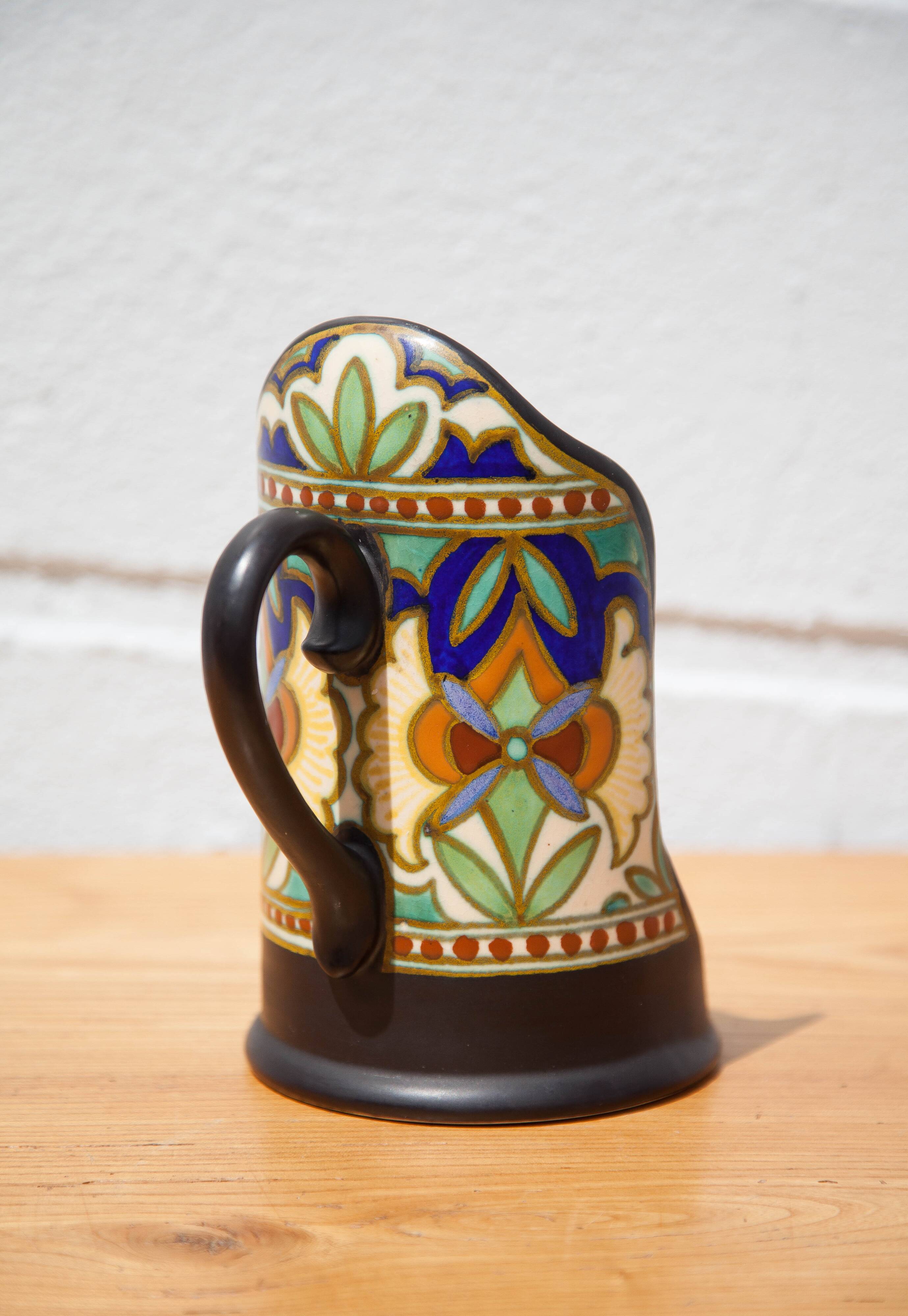 Gouda Holland ceramic candle holder madeleine model, hand candle holder, collection, 30's